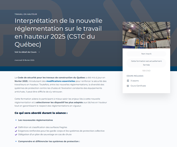 Interprétation de la réglementation sur le travail en hauteur (Décret 63-2025) - GRATUIT